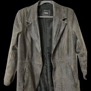 Washed Leather Women's Gray Jacket